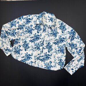 LoveShackFancy x Gap Blue Toile Floral Button Down Shirt Women’s